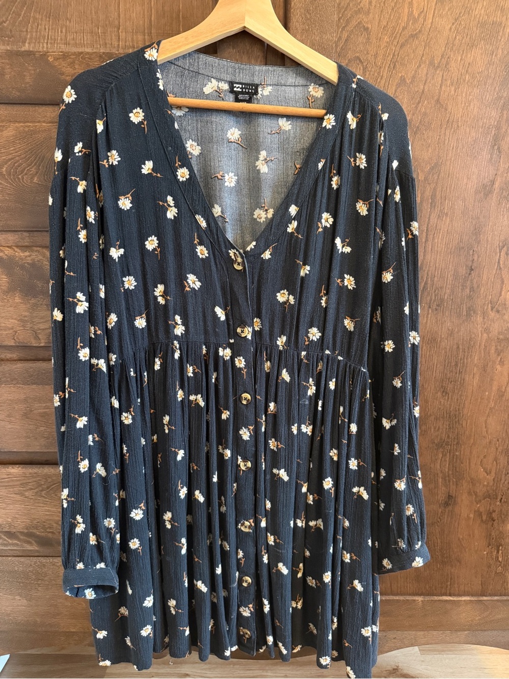 Billabong Black Mini Floral Dress